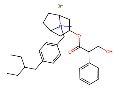 8-(p-(2-Ethylbutyl)benzyl)atropinium bromide structure