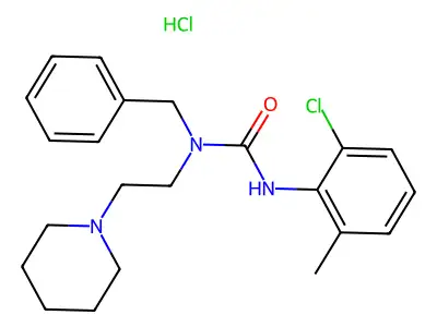 Urea, 1-benzyl-3-(6-chloro-o-tolyl)-1-(2-piperidinoethyl)-, hydrochloride structure