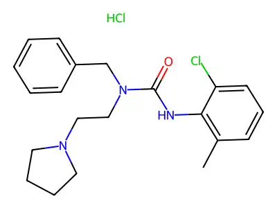 Urea, 1-benzyl-3-(6-chloro-o-tolyl)-1-(2-pyrrolidinylethyl)-, hydrochloride structure