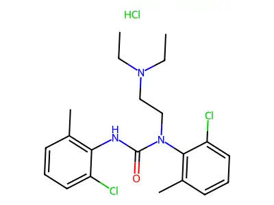 Urea, 1,3-bis(6-chloro-o-tolyl)-1-(2-(diethylamino)ethyl)-, hydrochloride structure