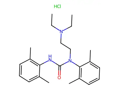 Urea, 1,3-bis(2,6-xylyl)-1-(2-(diethylamino)ethyl)-, hydrochloride structure