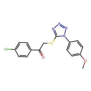 1-(4-Chlorophenyl)-2-[1-(4-methoxyphenyl)tetrazol-5-yl]sulfanylethanone structure