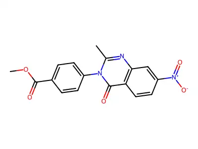 Benzoic acid, 4-(2-methyl-7-nitro-4-oxo-3(4H)-quinazolinyl)-, methyl ester structure