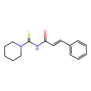 (2E)-3-phenyl-N-(piperidin-1-ylcarbonothioyl)prop-2-enamide structure