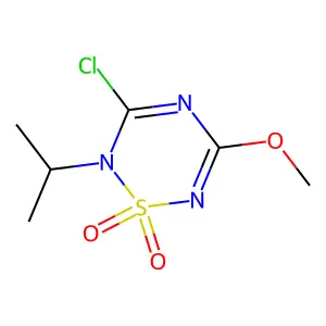 2H-1,2,4,6-Thiatriazine, 3-chloro-5-methoxy-2-(1-methylethyl)-,1,1-dioxide structure