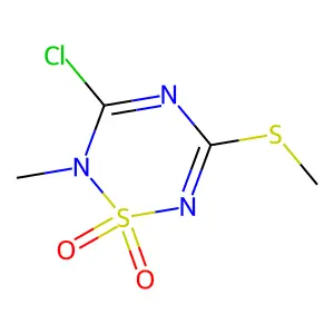 2H-1,2,4,6-Thiatriazine, 3-chloro-2-methyl-5-(methylthio)-, 1,1-dioxide structure