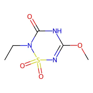 2H-1,2,4,6-Thiatriazin-3(4H)-one, 2-ethyl-5-methoxy-, 1,1-dioxide structure