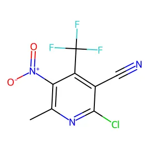 2-Chloro-6-methyl-5-nitro-4-(trifluoromethyl)pyridine-3-carbonitrile structure