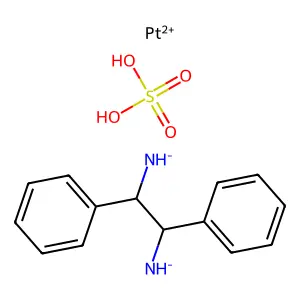 (2-Azanidyl-1,2-diphenylethyl)azanide,platinum(2+),sulfuric acid structure