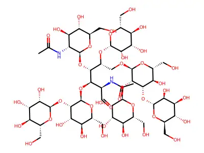 mannosyl(6)-N-acetylglucosamine(2) structure