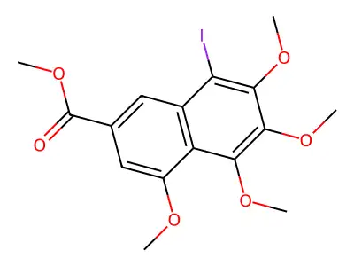 8-Iodo-4,5,6,7-tetramethoxy-2-naphthalenecarboxylic acid methyl ester structure