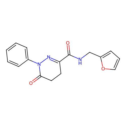 N-(furan-2-ylmethyl)-6-oxo-1-phenyl-1,4,5,6-tetrahydropyridazine-3-carboxamide structure