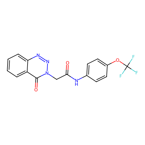 2-(4-oxo-1,2,3-benzotriazin-3(4H)-yl)-N-[4-(trifluoromethoxy)phenyl]acetamide structure