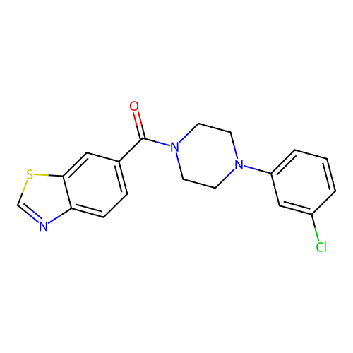 Benzo[d]thiazol-6-yl(4-(3-chlorophenyl)piperazin-1-yl)methanone structure