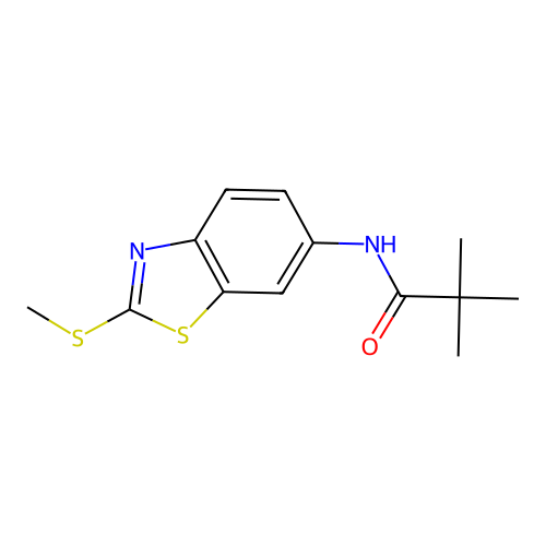2,2-dimethyl-N-[2-(methylsulfanyl)-1,3-benzothiazol-6-yl]propanamide structure