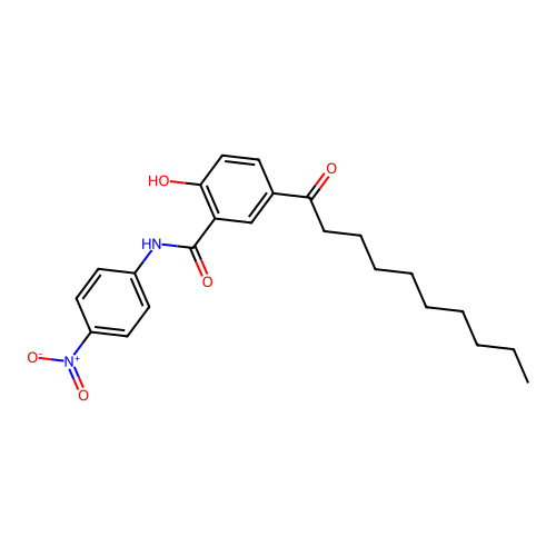 5-decanoyl-2-hydroxy-N-(4-nitrophenyl)benzamide structure