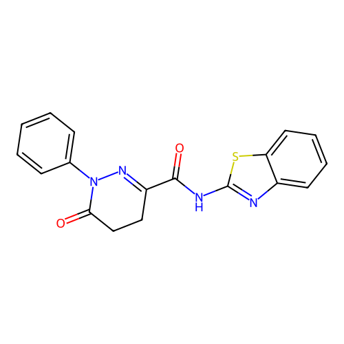 N-(benzo[d]thiazol-2-yl)-6-oxo-1-phenyl-1,4,5,6-tetrahydropyridazine-3-carboxamide structure