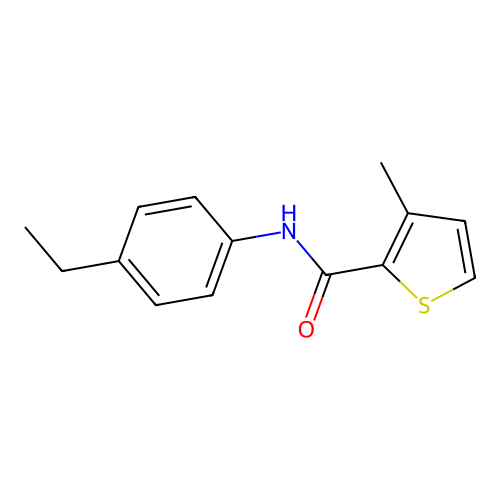 N-(4-ethylphenyl)-3-methylthiophene-2-carboxamide structure