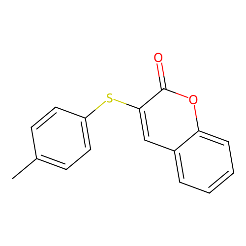 3-[(4-methylphenyl)sulfanyl]-2H-chromen-2-one structure