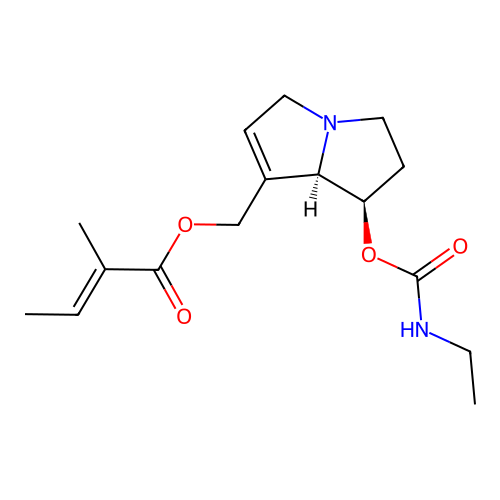 Retronecine, 7-(N-ethylcarbamate) 9-tiglate structure