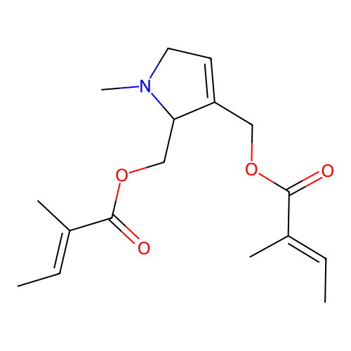 2-Butenoic acid, 2-methyl-, (2,5-dihydro-1-methyl-1H-pyrrole-2,3-diyl)bis(methylene) ester, (E,E)- structure