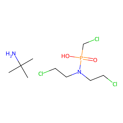 N,N-bis(2-chloroethyl)-(chloromethyl)phosphonamidic acid;2-methylpropan-2-amine structure