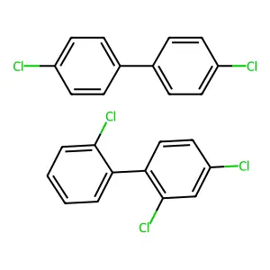 1-Chloro-4-(4-chlorophenyl)benzene;2,4-dichloro-1-(2-chlorophenyl)benzene structure
