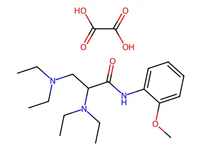 Oxalic acid--2,3-bis(diethylamino)-N-(2-methoxyphenyl)propanimidic acid (1/1) structure