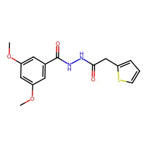 3,5-dimethoxy-N'-(2-thiophen-2-ylacetyl)benzohydrazide structure