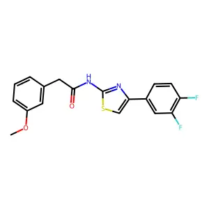 N-[4-(3,4-difluorophenyl)-1,3-thiazol-2-yl]-2-(3-methoxyphenyl)acetamide structure