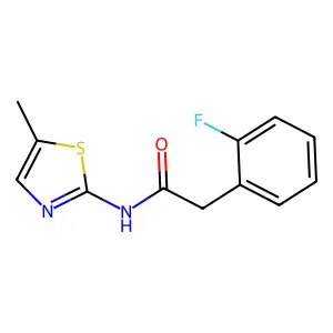 2-(2-fluorophenyl)-N-(5-methyl-1,3-thiazol-2-yl)acetamide structure