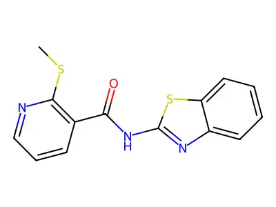 N-(1,3-benzothiazol-2-yl)-2-(methylsulfanyl)pyridine-3-carboxamide structure