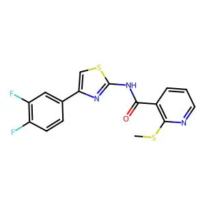 N-(4-(3,4-Difluorophenyl)thiazol-2-yl)-2-(methylthio)nicotinamide structure
