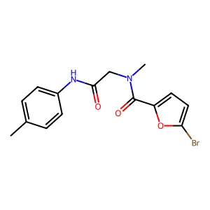 5-bromo-N-methyl-N-[2-(4-methylanilino)-2-oxoethyl]furan-2-carboxamide structure