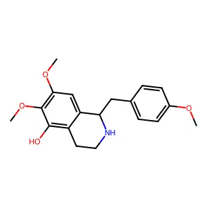 6,7-Dimethoxy-1-[(4-methoxyphenyl)methyl]-1,2,3,4-tetrahydroisoquinolin-5-ol structure
