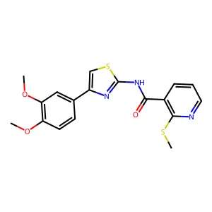 N-(4-(3,4-Dimethoxyphenyl)thiazol-2-yl)-2-(methylthio)nicotinamide structure