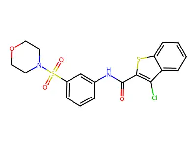 3-chloro-N-(3-morpholin-4-ylsulfonylphenyl)-1-benzothiophene-2-carboxamide structure