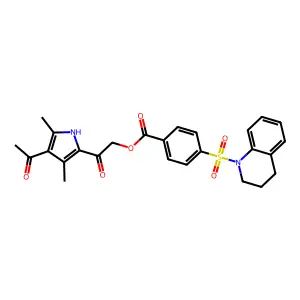 2-(4-Acetyl-3,5-dimethyl-1H-pyrrol-2-yl)-2-oxoethyl 4-[(3,4-dihydro-1(2H)-quinolinyl)sulfonyl]benzoate structure