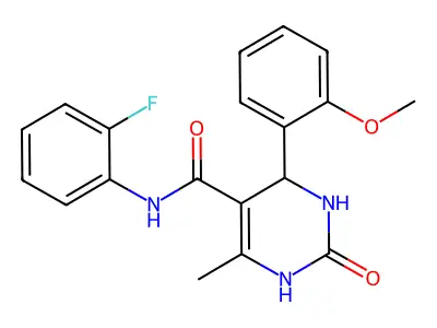 N-(2-fluorophenyl)-4-(2-methoxyphenyl)-6-methyl-2-oxo-1,2,3,4-tetrahydropyrimidine-5-carboxamide structure
