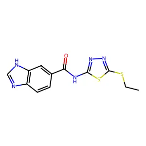 N-(5-ethylsulfanyl-1,3,4-thiadiazol-2-yl)-3H-benzimidazole-5-carboxamide structure