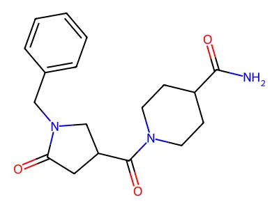 1-(1-Benzyl-5-oxopyrrolidine-3-carbonyl)piperidine-4-carboxamide structure