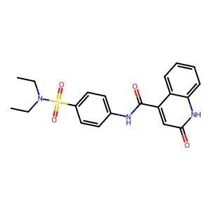 N-[4-(diethylsulfamoyl)phenyl]-2-oxo-1H-quinoline-4-carboxamide structure