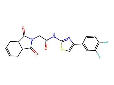 N-[4-(3,4-difluorophenyl)-1,3-thiazol-2-yl]-2-(1,3-dioxo-3a,4,7,7a-tetrahydroisoindol-2-yl)acetamide structure