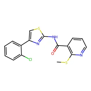 N-(4-(2-Chlorophenyl)thiazol-2-yl)-2-(methylthio)nicotinamide structure