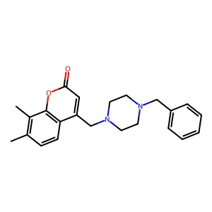 4-[(4-Benzylpiperazin-1-yl)methyl]-7,8-dimethylchromen-2-one structure