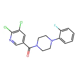 1-(5,6-Dichloropyridine-3-carbonyl)-4-(2-fluorophenyl)piperazine structure