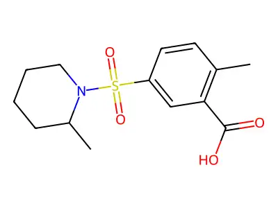 2-Methyl-5-[(2-methylpiperidin-1-yl)sulfonyl]benzoic acid structure