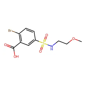 2-Bromo-5-((2-methoxyethyl)sulfamoyl)benzoic acid structure