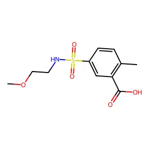 5-[(2-Methoxyethyl)sulfamoyl]-2-methylbenzoic acid structure