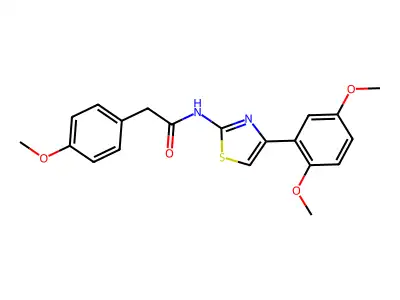 N-[4-(2,5-dimethoxyphenyl)-1,3-thiazol-2-yl]-2-(4-methoxyphenyl)acetamide structure